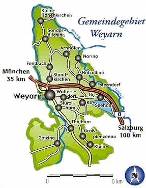 Karte des Gemeindegebiets Weyarn